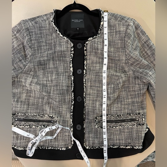 Rachel Roy Black and White Tweed Jacket Size 16W - Picture 10 of 11